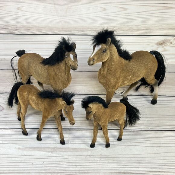 VTG Blue Grass Farms SET 4 HORSES Soft Mane Long Tail Toy Concepts Real Feel BGF - Picture 16 of 16